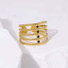 Simple Opening Geometric Stainless Steel Ring With 18K Gold Plated Electroplating Treatment