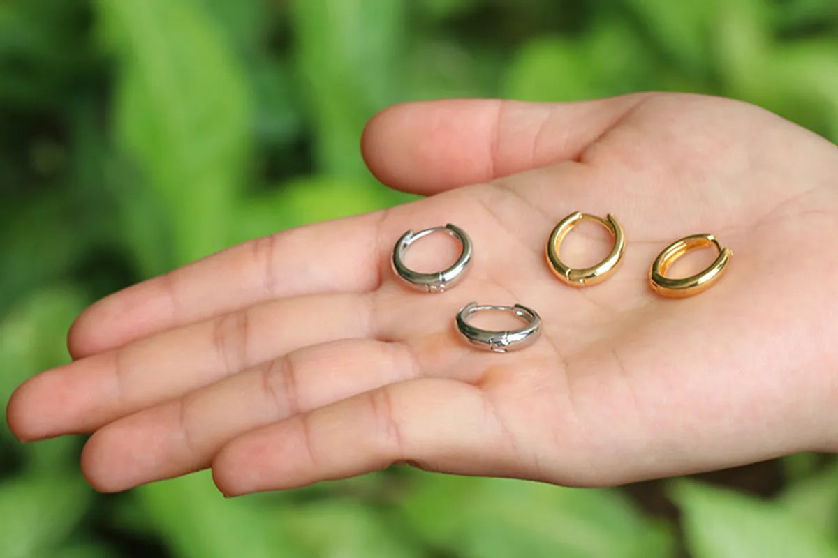 Simple Oval Copper Ear Clip Wholesale Gooddiy