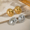 Simple Oval Lace Geometric Stainless Steel Electroplated Women's Earrings