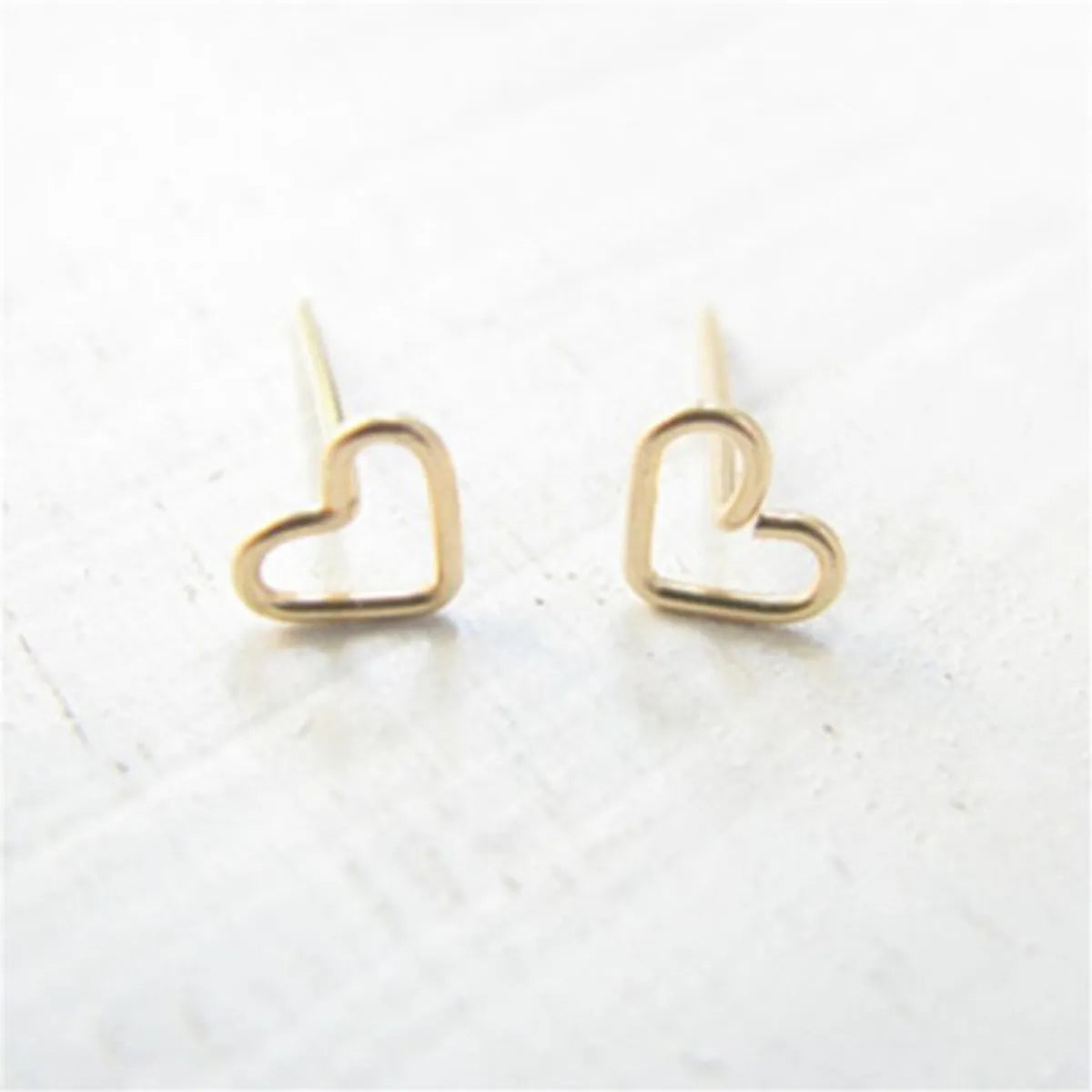 Fashion Heart Plating Alloy No Inlaid Earrings Ear Studs