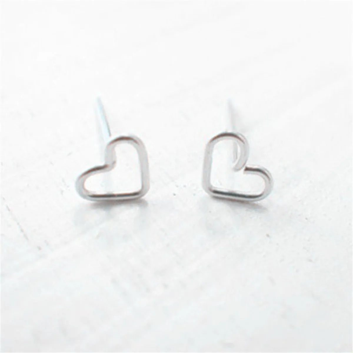 Fashion Heart Plating Alloy No Inlaid Earrings Ear Studs