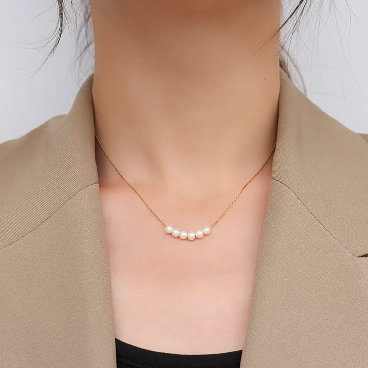 Simple Pearl Clavicle Chain Jewelry Titanium Steel Necklace