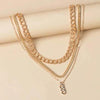 Metal Thick Chain Small Twist Three-layer Necklace