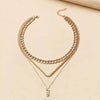 Metal Thick Chain Small Twist Three-layer Necklace