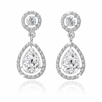 Simple Personality Diamond-studded Water Drop Long Earrings