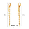 Simple Personality Fashion Ear Chain And Ear Ring Jewelry In Stainless Steel With Geometric Styling And Electroplating Long Figaro Chain Earrings
