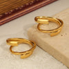 Simple Personality Niche Design 316L Stainless Steel Goldplated Geometric Irregular Fashion Ring Jewelry For Women