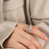 Simple Personality Niche Design 316L Stainless Steel Goldplated Geometric Irregular Fashion Ring Jewelry For Women