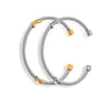 Simple Personality Twist Steel Wire Opening Adjustable All Match Bracelet In Stainless Steel With Electroplating