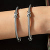 Simple Personality Twist Steel Wire Opening Adjustable All Match Bracelet In Stainless Steel With Electroplating