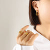 Simple Plain Circle All Match Titanium Steel Gold Plated Women's Earrings With Geometric Design And Electroplating