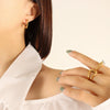 Simple Plain Circle All Match Titanium Steel Gold Plated Women's Earrings With Geometric Design And Electroplating