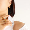 Simple Plain Circle All Match Titanium Steel Gold Plated Women's Earrings With Geometric Design And Electroplating