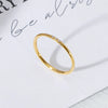 Simple Plain Zircon Ring For Women In Titanium Steel With Geometric Shape And Electroplating Design