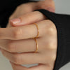 Simple Plain Zircon Ring For Women In Titanium Steel With Geometric Shape And Electroplating Design