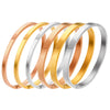 Simple Polished Stainless Steel Three Tone Bracelet Smooth Minimalist Bangle For Couples