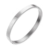 Simple Polished Stainless Steel Three Tone Bracelet Smooth Minimalist Bangle For Couples
