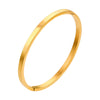 Simple Polished Stainless Steel Three Tone Bracelet Smooth Minimalist Bangle For Couples