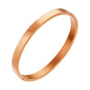 Simple Polished Stainless Steel Three Tone Bracelet Smooth Minimalist Bangle For Couples