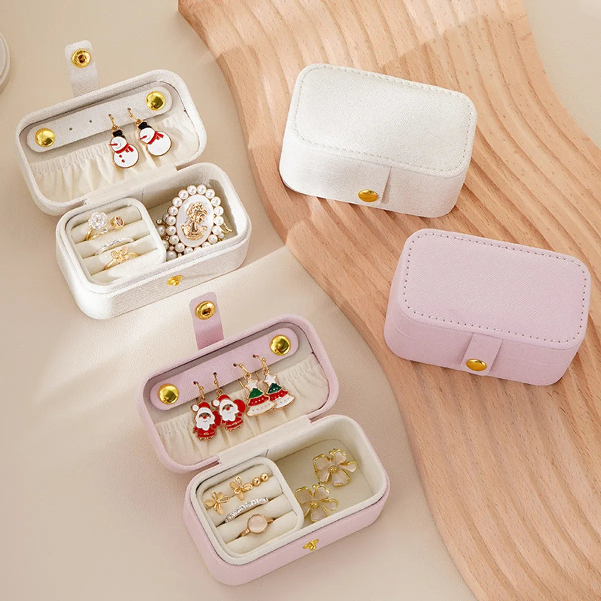 Simple Portable Jewelry Box Travel Jewelry Storage Box Ring Ear Studs Ear Chain Lipstick Small Jewelry Box