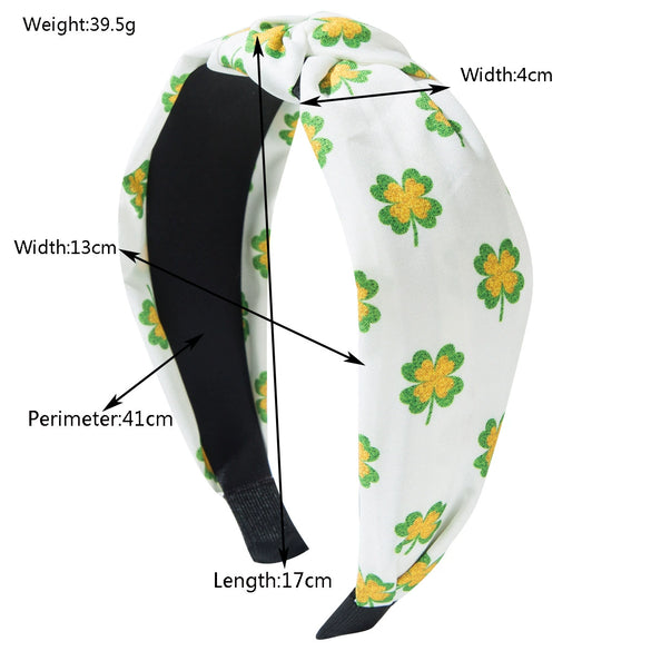 Simple Printed Cloth Headband For Women With Clover Poll Dot Pattern