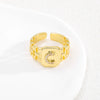Simple Retro Adjustable Open Ring Copper With Zirconia 26 English Letters Design
