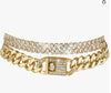 Simple Retro Copper Rhinestone Geometric Chain Anklet With Claw Set Artificial Gemstones Unisex Foot Jewelry