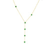 Simple Retro Cut Love Y Shape Clavicle Chain Necklace For Ladies Stainless Steel With Color Rhinestones And Electroplating Treatment