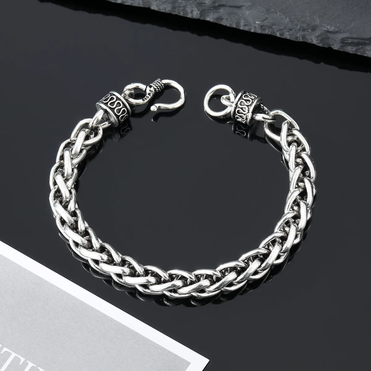 Simple Retro Geometric Dragon-Shaped Metal Hip-Hop Bracelet Wholesale