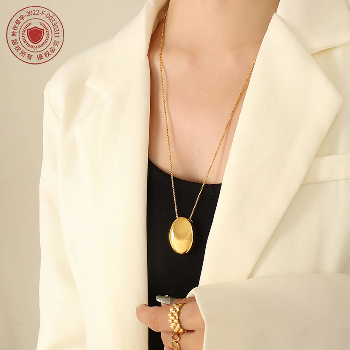 Wholesale Jewelry Fashion Geometric 304 Stainless Steel 18K Gold Plated Plating Pendant Necklace