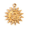 Simple Retro Geometric Stainless Steel Jewelry Accessories 18K Gold Plated Hammered Sun Moon Pendant