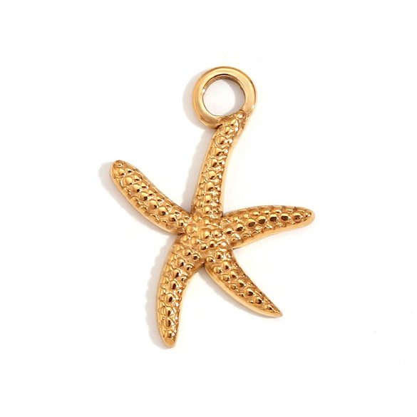 Simple Retro Geometric Stainless Steel Jewelry Accessories 18K Gold Plated Hammered Sun Moon Pendant