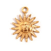 Simple Retro Geometric Stainless Steel Jewelry Accessories 18K Gold Plated Hammered Sun Moon Pendant