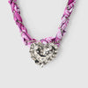 Simple Retro Heart Copper Necklace Set With Diamonds