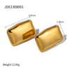 Simple Retro Rectangular Women's Earrings In Stainless Steel With Geometric Pattern And Electroplating