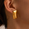 Simple Retro Rectangular Women's Earrings In Stainless Steel With Geometric Pattern And Electroplating