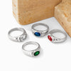 Simple Retro Style Finger Ring Stainless Steel Color Vacuum Plating Inlay Color Zircon For Women
