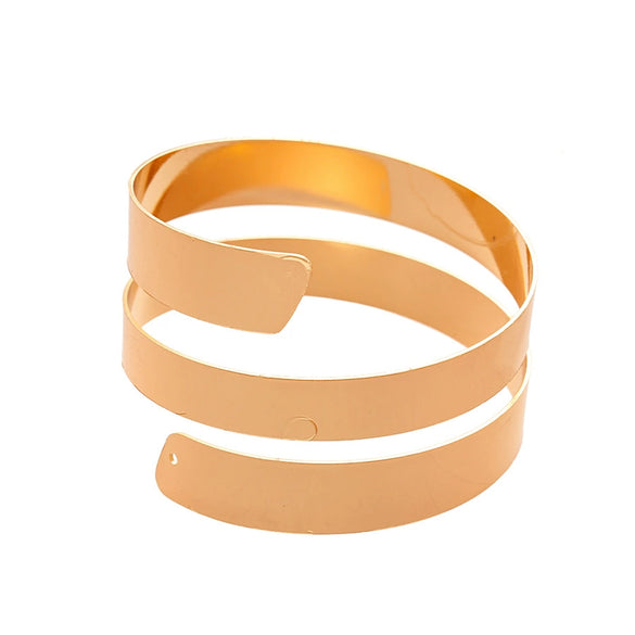 Simple Retro Threelayer Wrap Bracelet For Women Metal Material Geometric Style Electroplating Processing