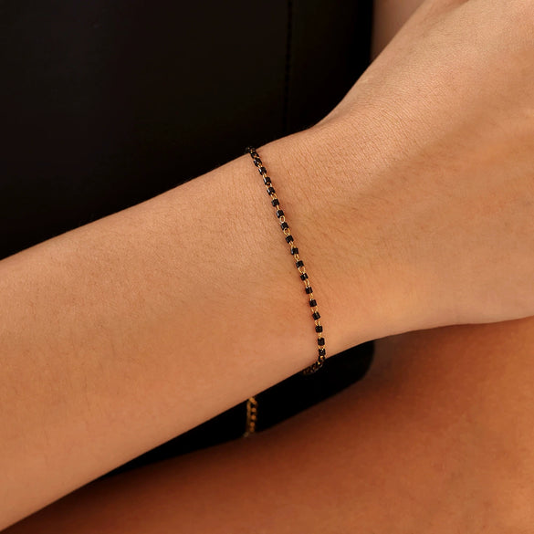 Simple Rice Bead Glass Titanium Steel Jewelry Set With Electroplating For Women Bracelet And Necklace