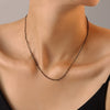 Simple Rice Bead Glass Titanium Steel Jewelry Set With Electroplating For Women Bracelet And Necklace