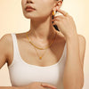 Simple Round Bead Stainless Steel Collarbone Necklace Multi Layer Stacked Geometric Design Electroplated Women's Fashion Jewelry