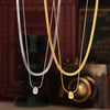 Simple Round Bead Stainless Steel Collarbone Necklace Multi Layer Stacked Geometric Design Electroplated Women's Fashion Jewelry