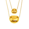 Simple Round Geometric Pendant Necklace Stainless Steel Titanium Steel Light Luxury Electroplating Women's Accessories