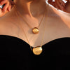 Simple Round Geometric Pendant Necklace Stainless Steel Titanium Steel Light Luxury Electroplating Women's Accessories