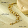 Simple Round Titanium Steel And Stainless Steel Necklace And Bracelet Set For Women With Electroplating Design