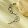 Simple Round Titanium Steel And Stainless Steel Necklace And Bracelet Set For Women With Electroplating Design
