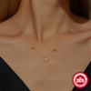 Simple S925 Silver Ins Style Candy Star Necklace With Colorful Zircon O Chain Electroplated