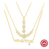 Simple S925 Silver Single Row Water Drops Geometry Inlaid Zircon Women's Collarbone Necklace