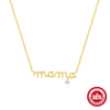 Simple S925 Silver Single Row Water Drops Geometry Inlaid Zircon Women's Collarbone Necklace
