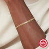 Simple S925 Sterling Silver Basic Matching Cuban Chain Bracelet For Women With Geometric Pattern And Electroplating Treatment